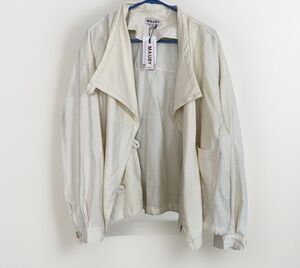 Mauby Moto Jacket Womens Ivory Nordstrom Coat Size 1X NWT Draped $129 Plus Size